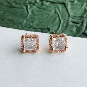 Pandora Square Sparkle Halo Stud Earrings
